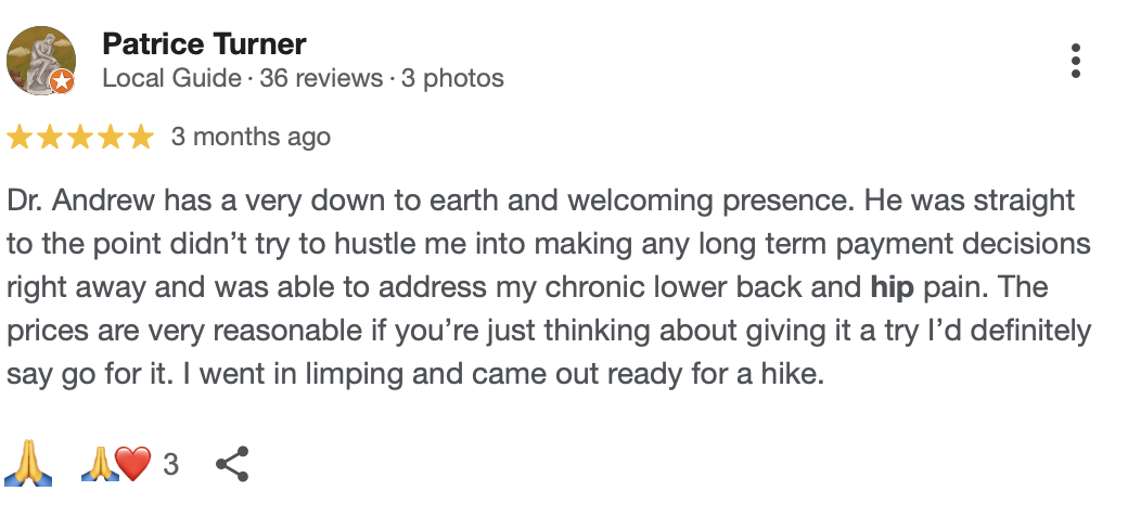 Chirorpactor for hip pain relief san diego