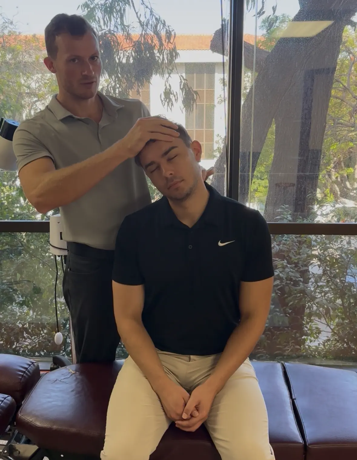 Spinal decompression exam.